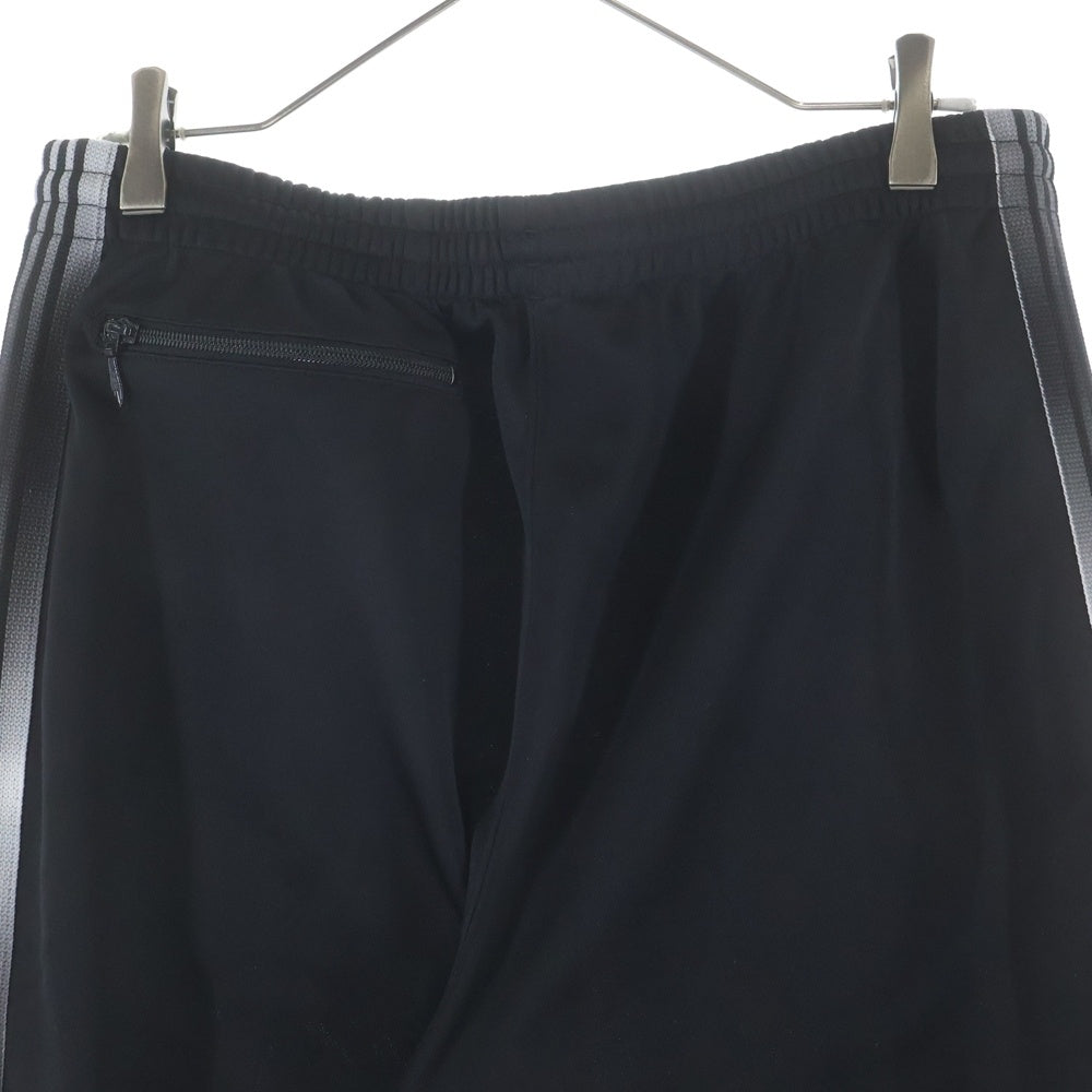 Needles(ニードルス) 24SS POLY SMOOTH TRACK PANT ポリ スムース ロゴデザイン トラックパンツ ブラック NS1610