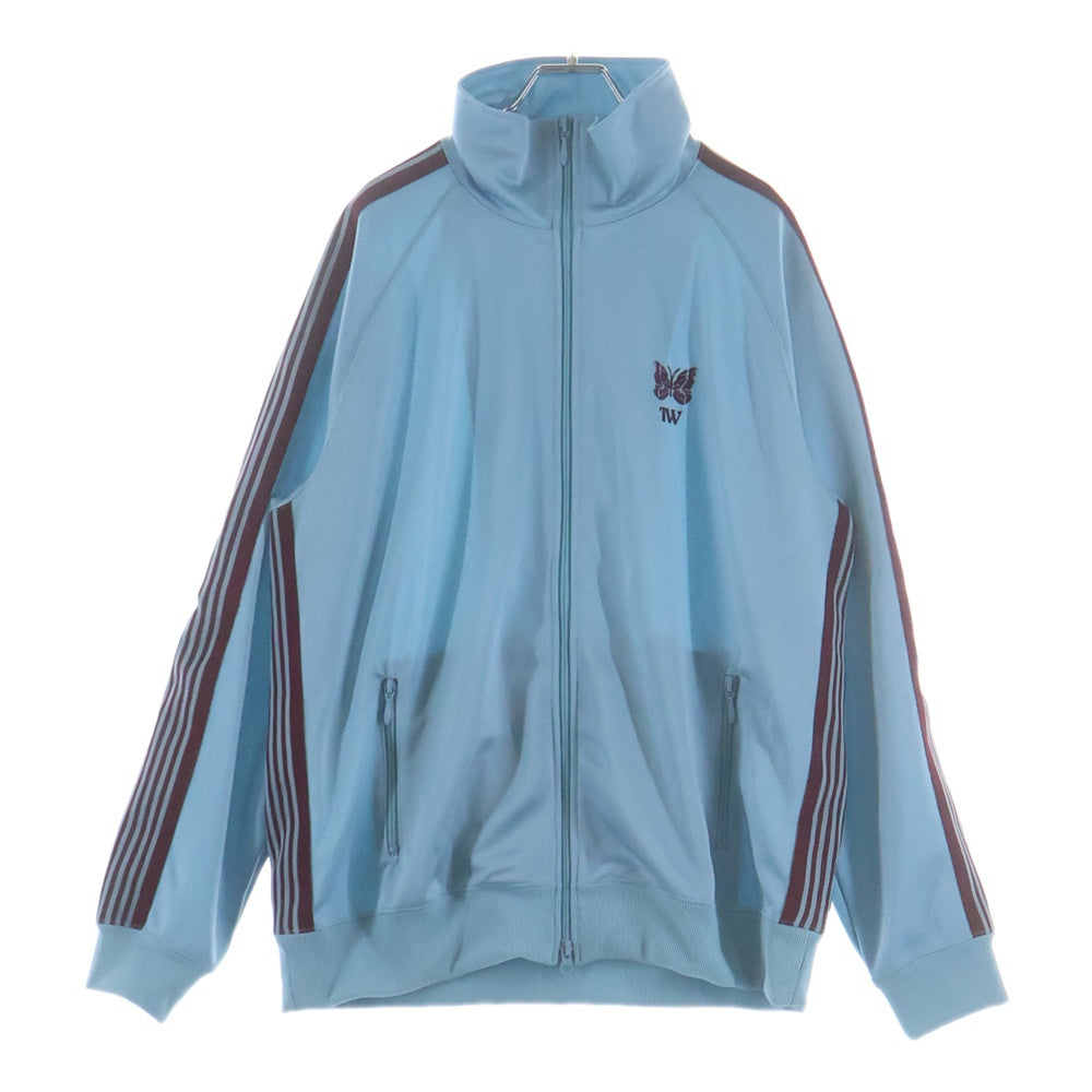 Needles(ニードルス) ×TW POLY SMOOTH TRACK JACKET トゥ ポリエステル スムース ロゴデザイン ジップアップ トラックジャケット ブルー RW1759