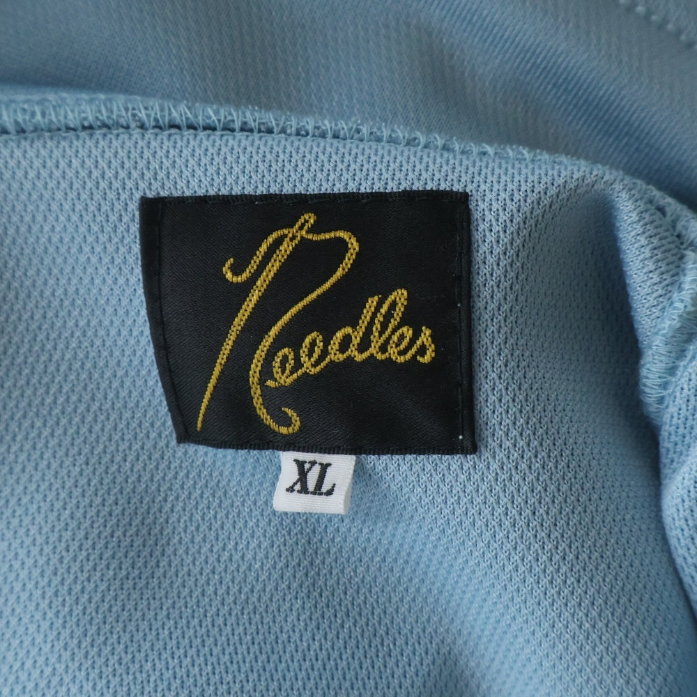 Needles(ニードルス) ×TW POLY SMOOTH TRACK JACKET トゥ ポリエステル スムース ロゴデザイン ジップアップ トラックジャケット ブルー RW1759