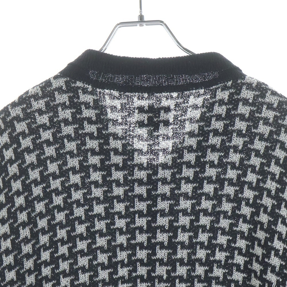Needles(ニードルス) POLO SWEATER HOUNDSTOOTH ハウンズトゥース柄 半袖ポロシャツ ブラック MR323