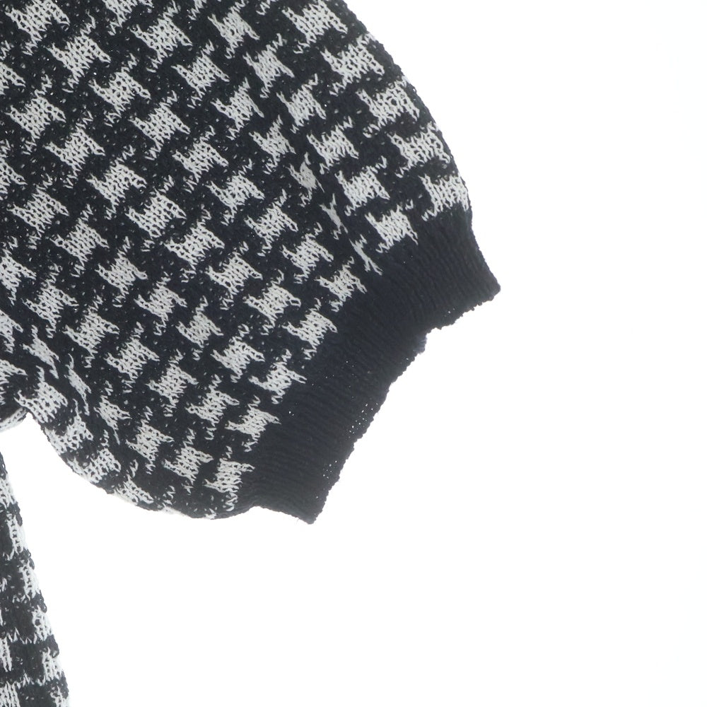 Needles(ニードルス) POLO SWEATER HOUNDSTOOTH ハウンズトゥース柄 半袖ポロシャツ ブラック MR323