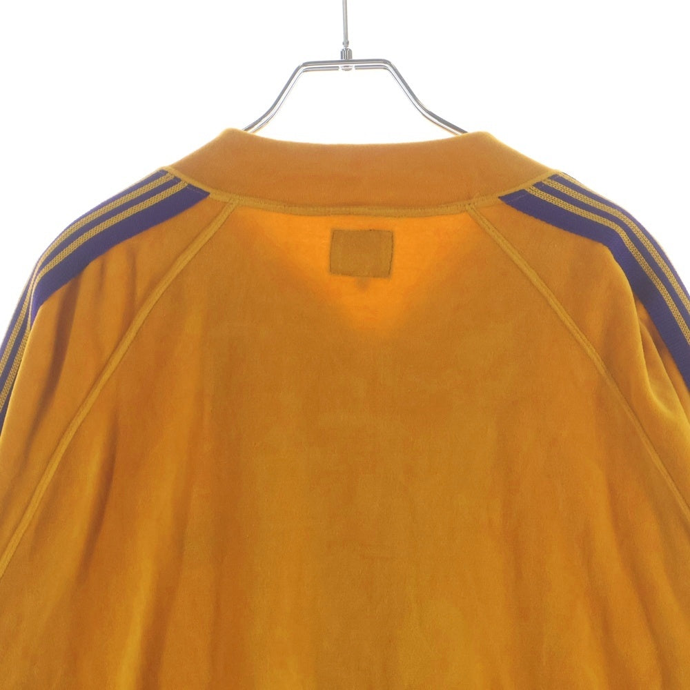 Needles(ニードルス) VEIOUR RIB COLLAR TRACK JACKET リブ カラー ロゴデザイン ジップアップ ベロア トラックジャケット イエロー GL220