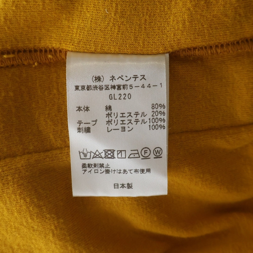 Needles(ニードルス) VEIOUR RIB COLLAR TRACK JACKET リブ カラー ロゴデザイン ジップアップ ベロア トラックジャケット イエロー GL220