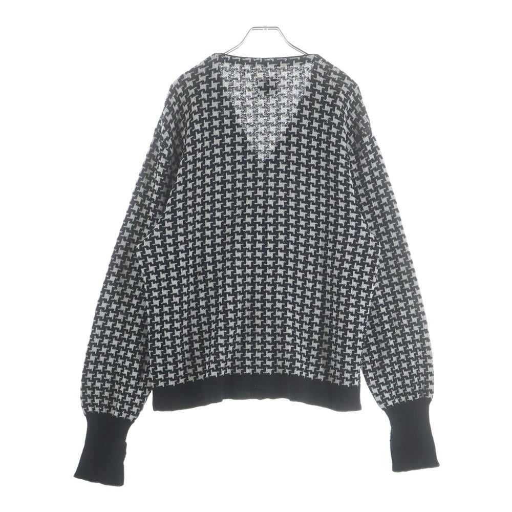 Needles(ニードルス) V NECK CARDIGAN HOUNDSTOOTH ハウンズトゥース柄 Vネック ニット カーディガン ブラック MR322