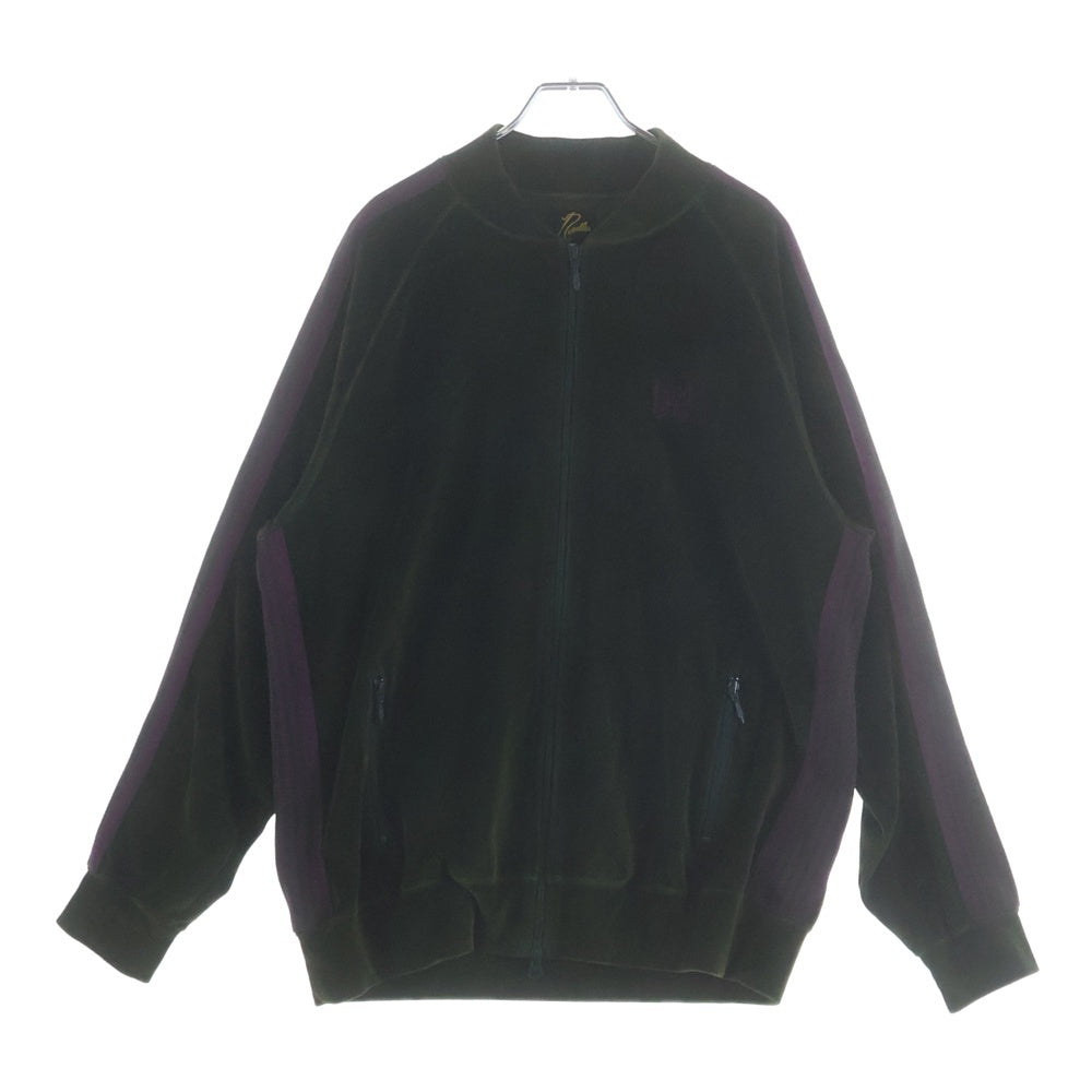 Needles(ニードルス) 21AW VELOUR TRACK JACKET ベロア ロゴデザイン ジップアップ トラックジャケット カーキ J0227