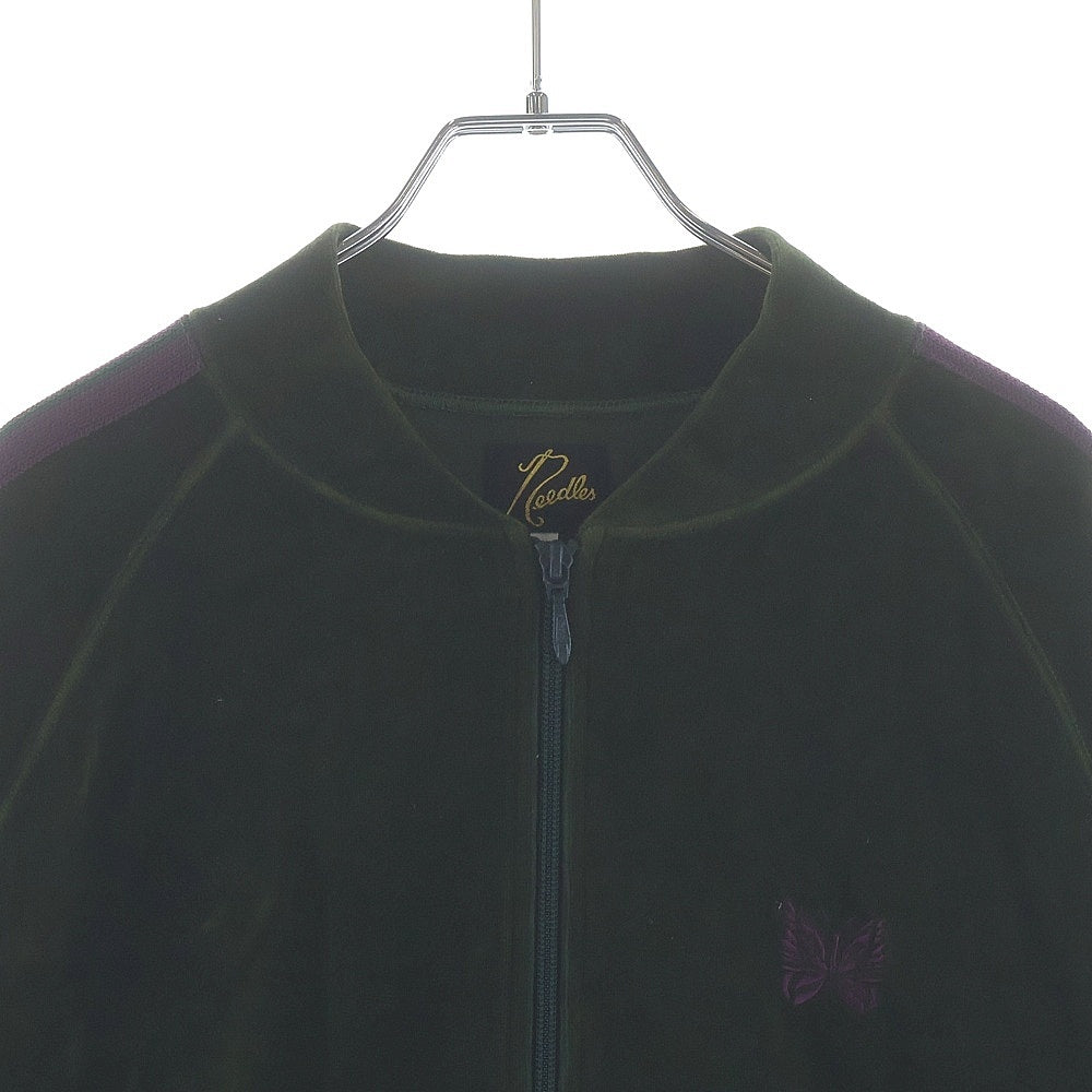 Needles(ニードルス) 21AW VELOUR TRACK JACKET ベロア ロゴデザイン ジップアップ トラックジャケット カーキ J0227