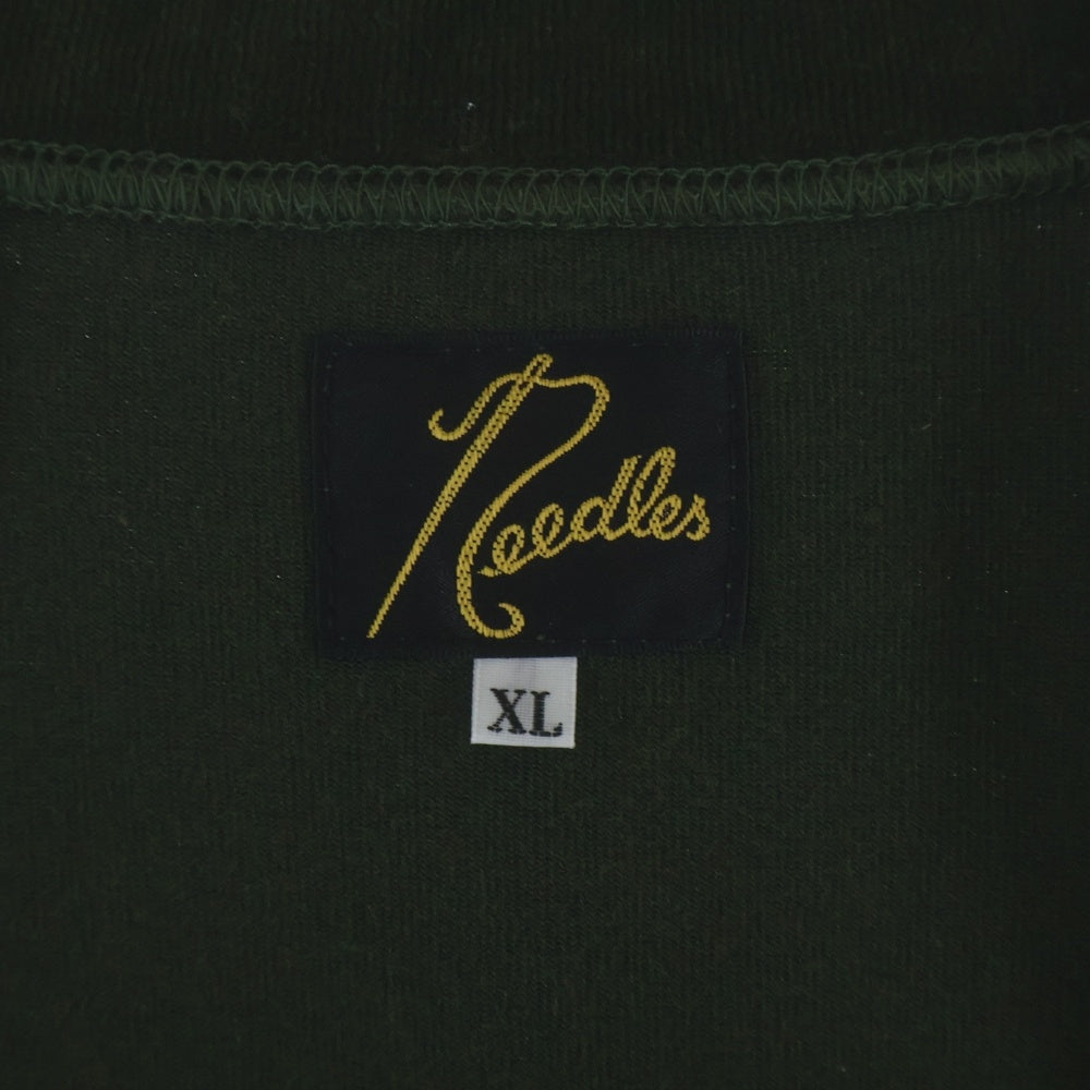 Needles(ニードルス) 21AW VELOUR TRACK JACKET ベロア ロゴデザイン ジップアップ トラックジャケット カーキ J0227