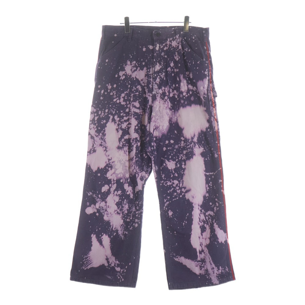 Needles(ニードルス) 19SS ブリーチ加工 マルチポケット ジップアップ ペインターパンツ パープル EJ090