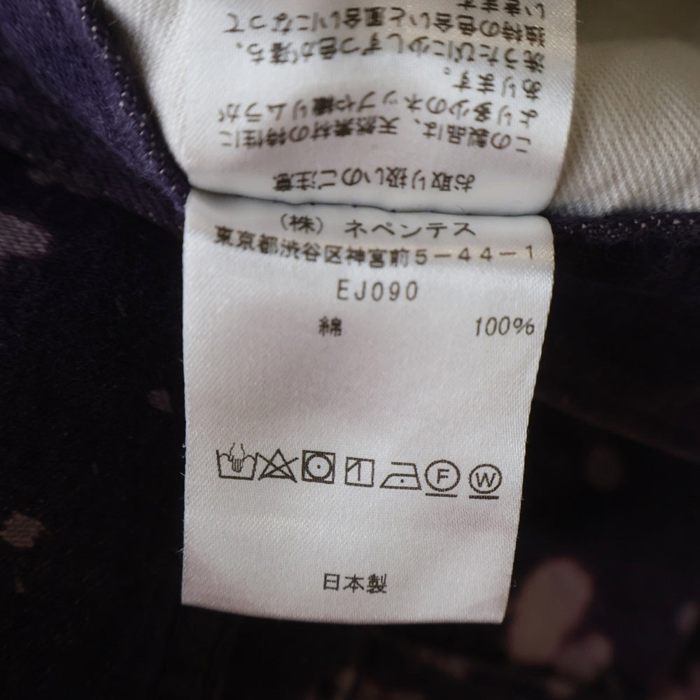 Needles(ニードルス) 19SS ブリーチ加工 マルチポケット ジップアップ ペインターパンツ パープル EJ090