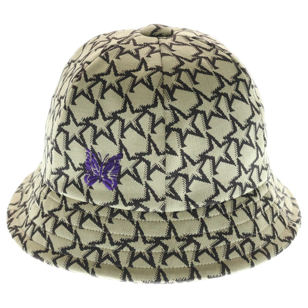 Needles(ニードルス) 22AW BERMUDA HAT POLY JQ STAR バミューダハット ポリエステルジャガード スター ロゴエンブロイダリー ポリエステル バケットハット 帽子 ベージュ LQ524