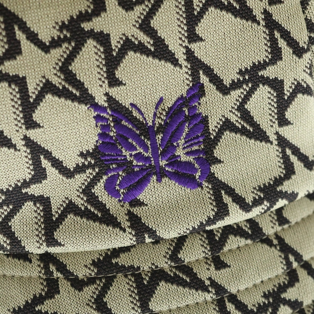 Needles(ニードルス) 22AW BERMUDA HAT POLY JQ STAR バミューダハット ポリエステルジャガード スター ロゴエンブロイダリー ポリエステル バケットハット 帽子 ベージュ LQ524