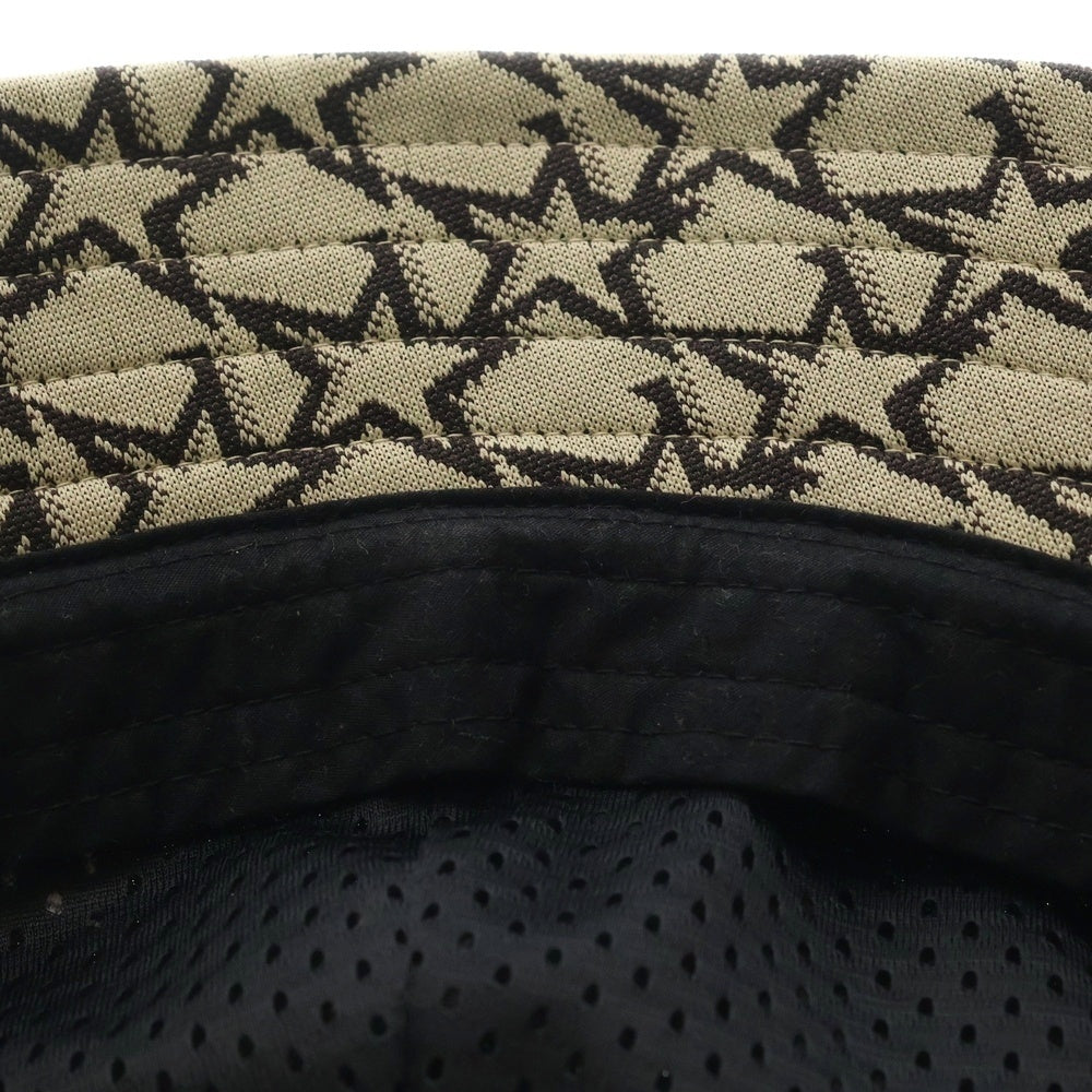 Needles(ニードルス) 22AW BERMUDA HAT POLY JQ STAR バミューダハット ポリエステルジャガード スター ロゴエンブロイダリー ポリエステル バケットハット 帽子 ベージュ LQ524