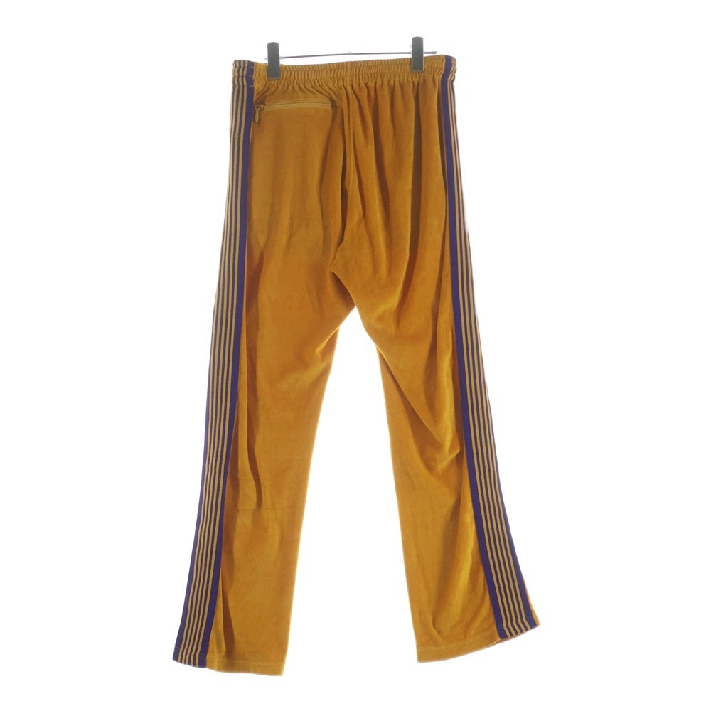 Needles ニードルス NARROW TRACK PANT VELOUR ナロー ベロア ロゴデザイン ラインパンツ イエロー GL221 Needles(ニードルス) NARROW TRACK PANT VELOUR ナロー ベロア ロゴ