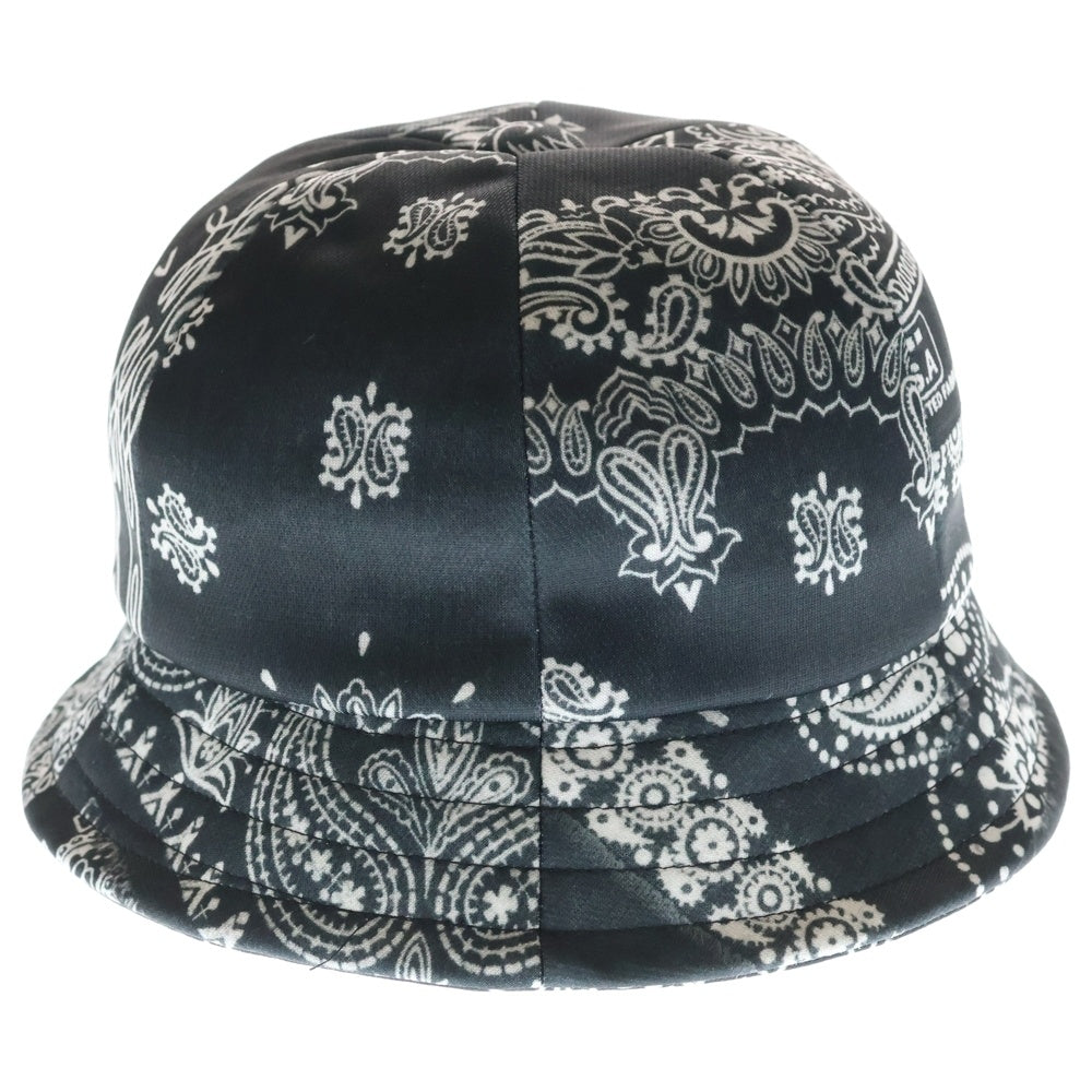 Needles(ニードルス) ペイズリー柄 ロゴエンブロイダリー ポリエステル バケットハット 帽子 グレー PU1723