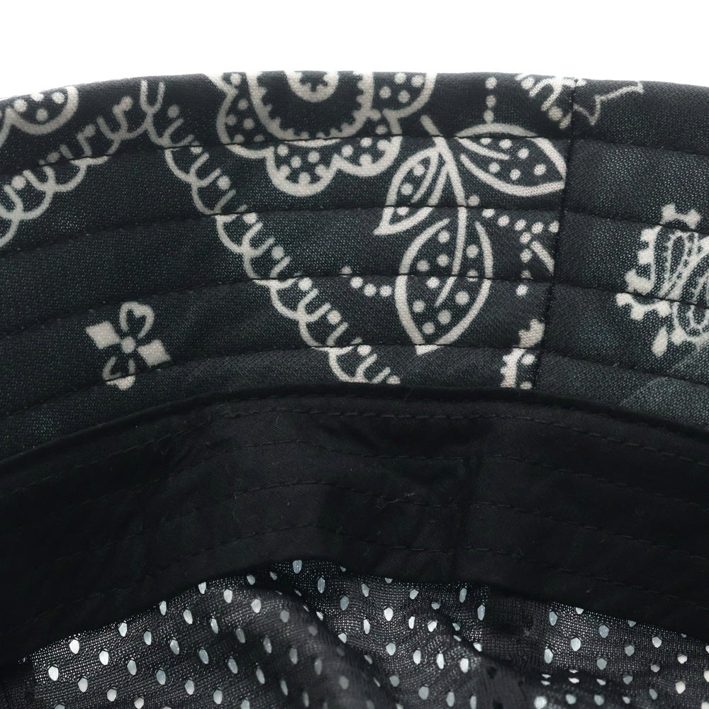 Needles(ニードルス) ペイズリー柄 ロゴエンブロイダリー ポリエステル バケットハット 帽子 グレー PU1723