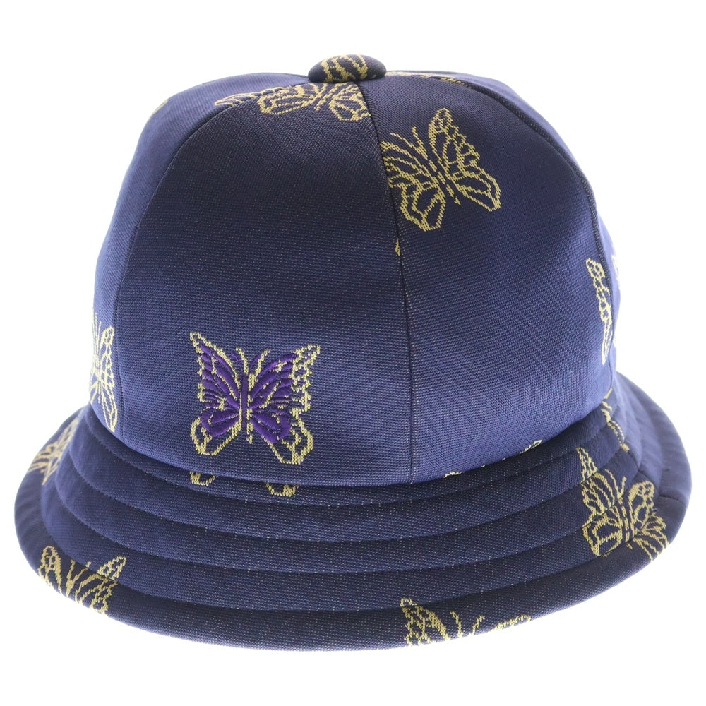 Needles(ニードルス) バタフライ 総柄 ロゴエンブロイダリー ポリエステル バケットハット 帽子 ネイビー GL047