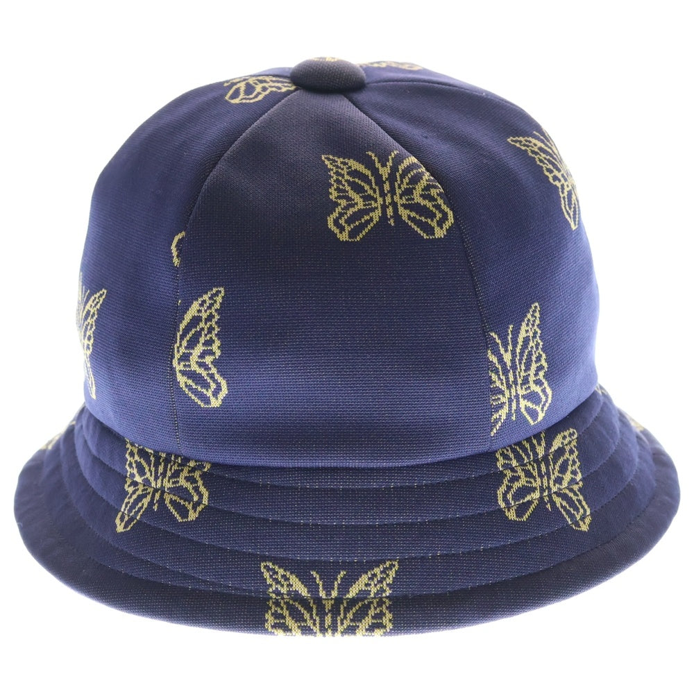 Needles(ニードルス) バタフライ 総柄 ロゴエンブロイダリー ポリエステル バケットハット 帽子 ネイビー GL047