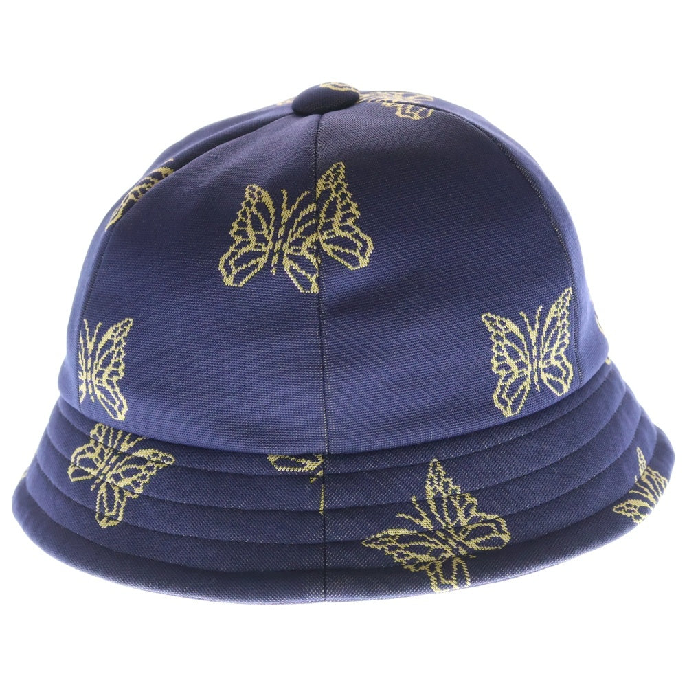 Needles(ニードルス) バタフライ 総柄 ロゴエンブロイダリー ポリエステル バケットハット 帽子 ネイビー GL047