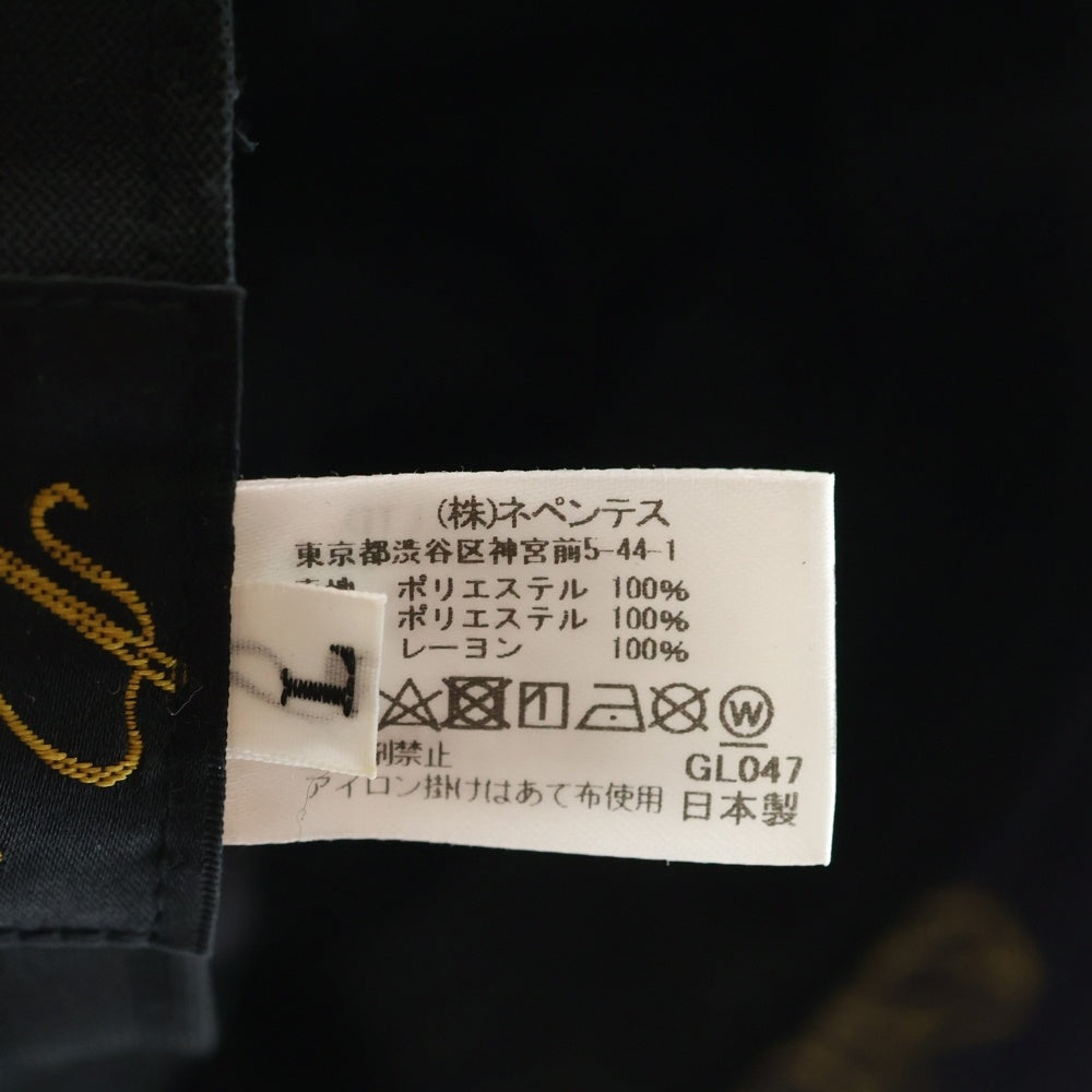 Needles(ニードルス) バタフライ 総柄 ロゴエンブロイダリー ポリエステル バケットハット 帽子 ネイビー GL047