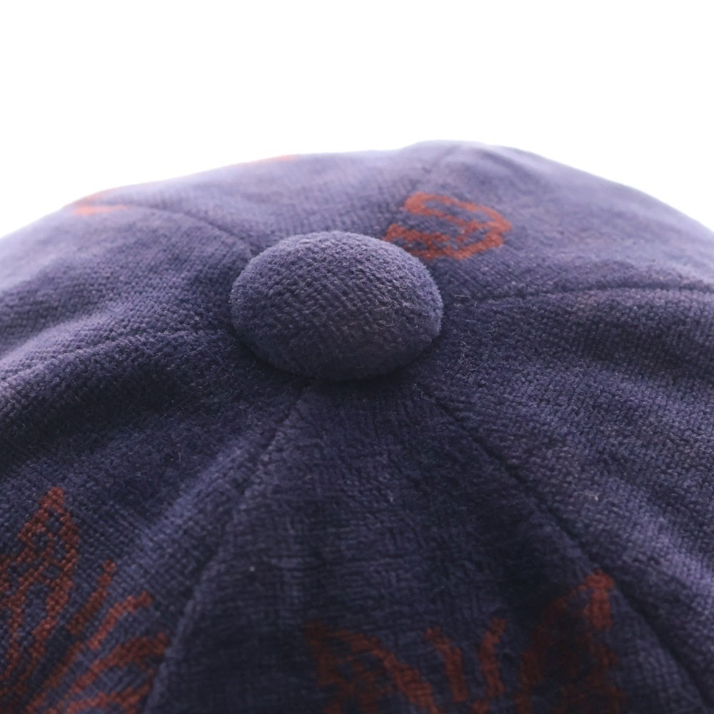 Needles(ニードルス) バタフライ 総柄 ロゴエンブロイダリー コットンベロア バケットハット 帽子 ネイビー LQ037