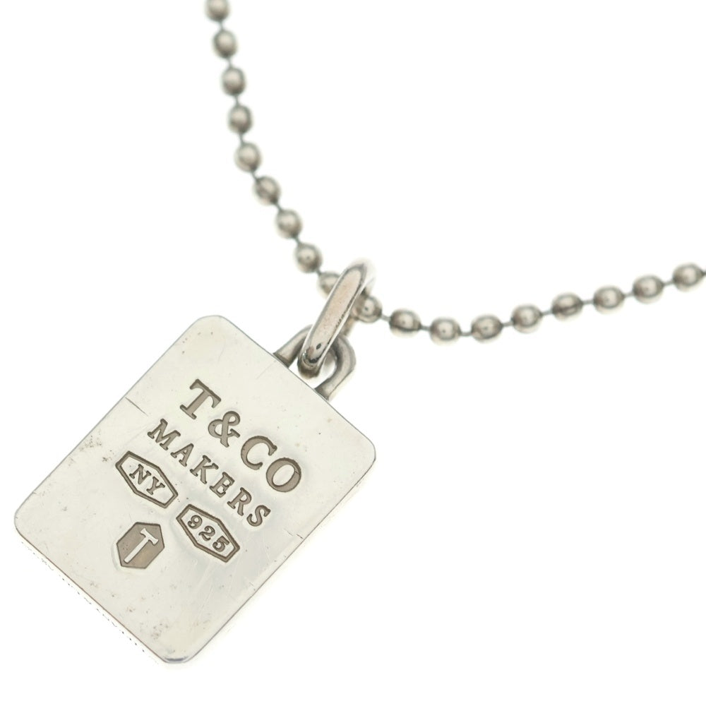 TIFFANY & Co.(ティファニー) MAKERS メイカーズ スクエア ボールチェーンネックレス シルバー