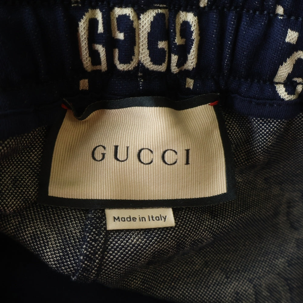 GUCCI(グッチ) GG Jacquard Sweat Pants GGジャガード スウェットパンツ 総柄 ネイビー 496920
