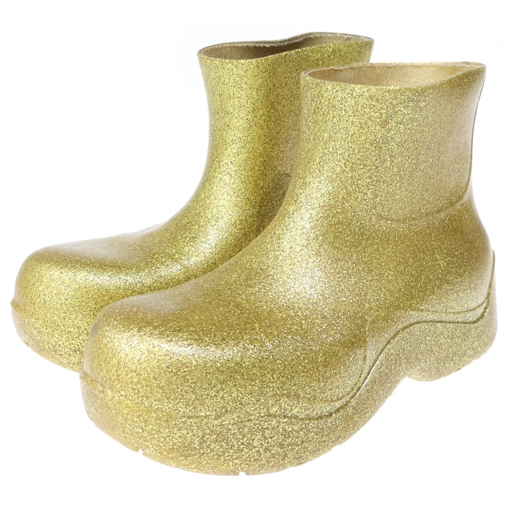 BOTTEGA VENETA(ボッテガヴェネタ) PUDDLE ANKLE BOOT SPARKLE RUBBER スパークルラバー パドルアンクルブーツ ゴールド