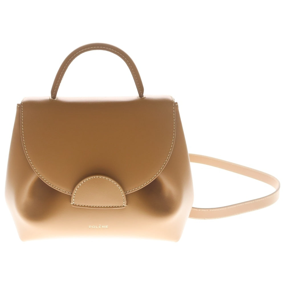 Polene(ポレーヌ) Numero Un Nano レザー 2WAY ハンド ショルダーバッグ ブラウン レディース