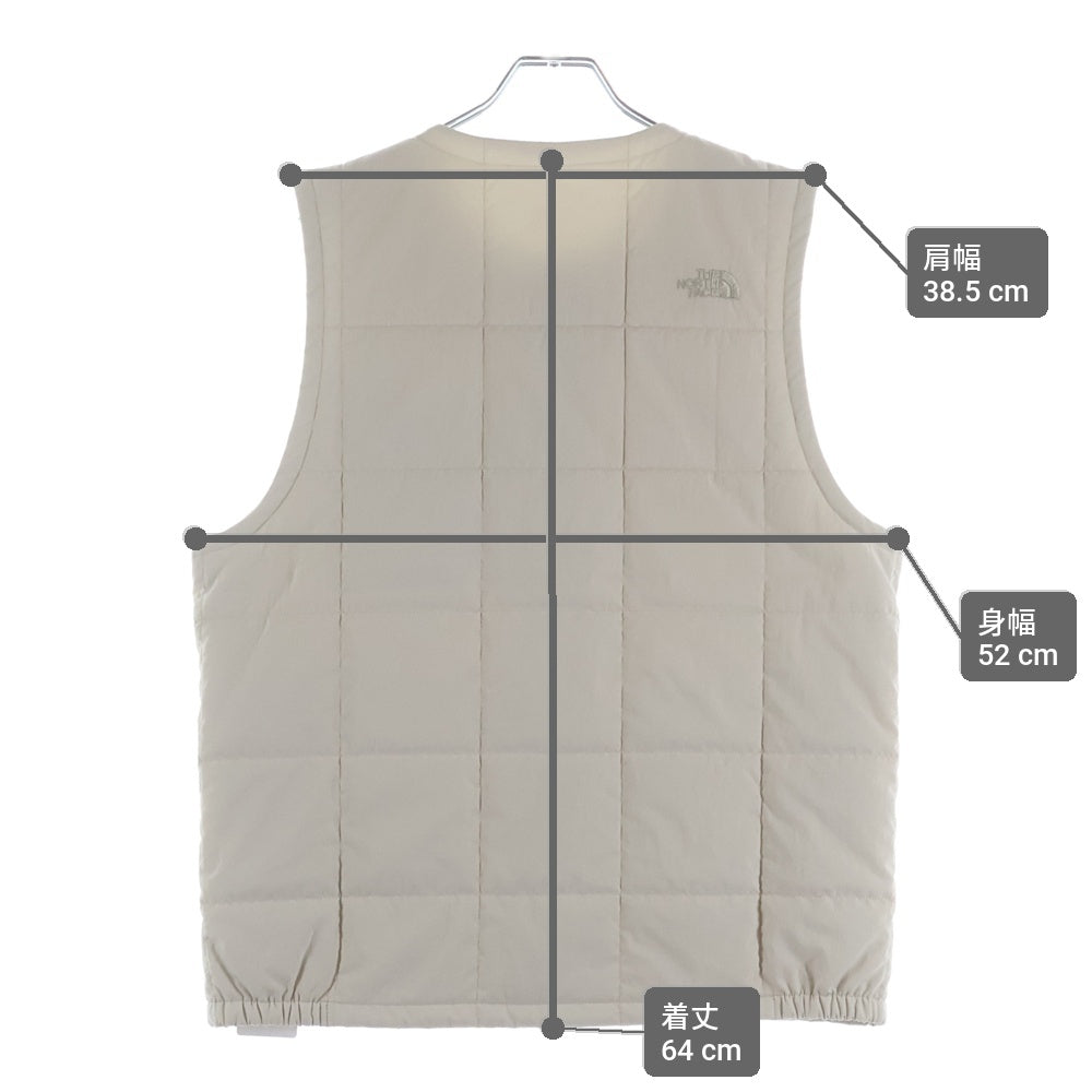 THE NORTH FACE(ザノースフェイス) MEADOW WARM VEST メドウウォーム ロゴエンブロイダリー パファーベスト ホワイト NY82330