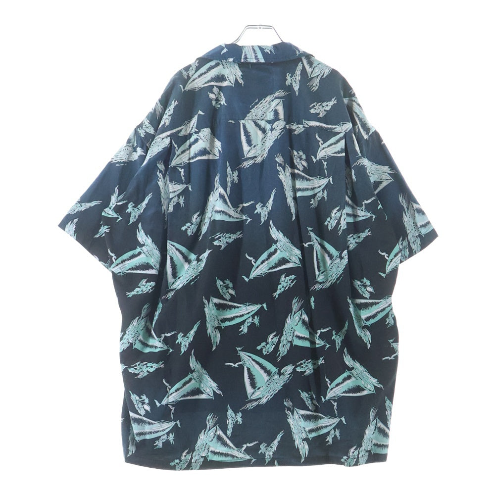 MAISON MIHARAYASUHIRO(メゾンミハラヤスヒロ) 25SS Vintage Like Aloha Short-Sleeve Shirt 半袖アロハシャツ ブラック/グリーン J14SH187