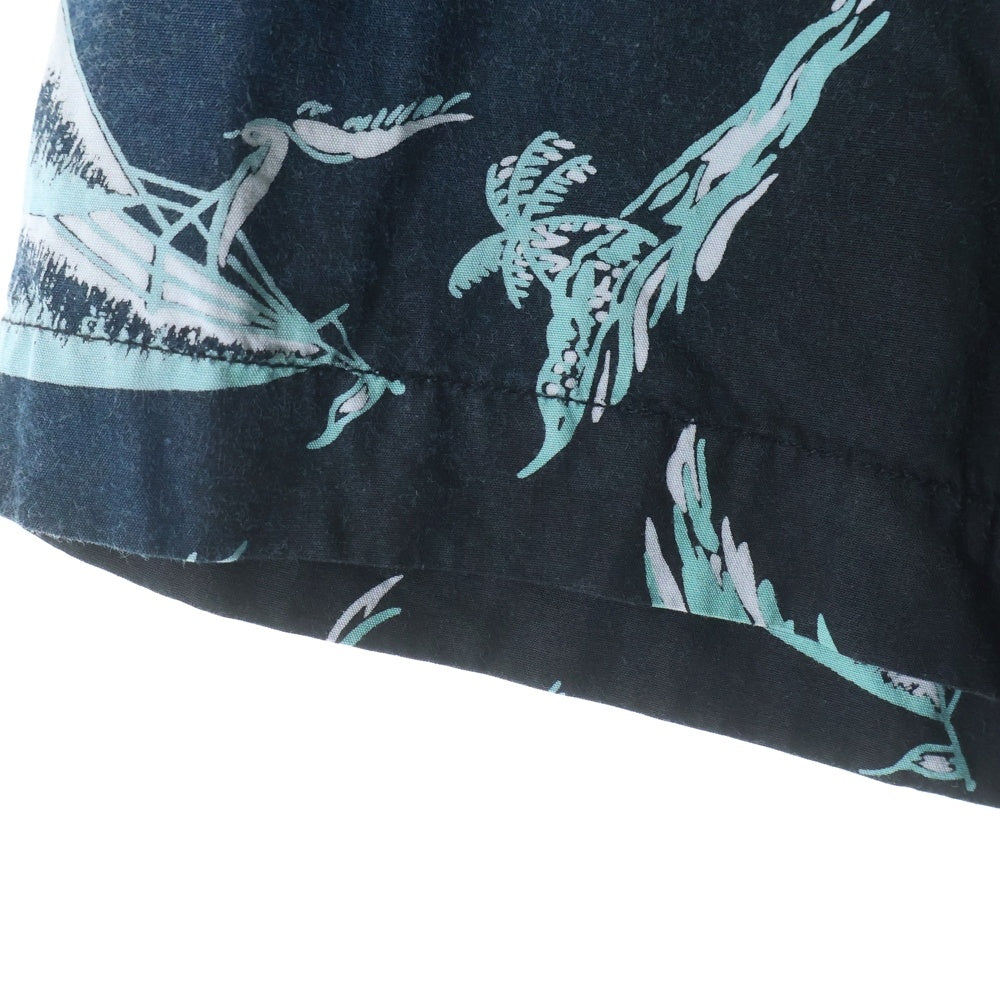 MAISON MIHARAYASUHIRO(メゾンミハラヤスヒロ) 25SS Vintage Like Aloha Short-Sleeve Shirt 半袖アロハシャツ ブラック/グリーン J14SH187