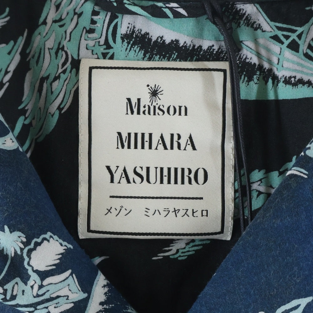 MAISON MIHARAYASUHIRO(メゾンミハラヤスヒロ) 25SS Vintage Like Aloha Short-Sleeve Shirt 半袖アロハシャツ ブラック/グリーン J14SH187