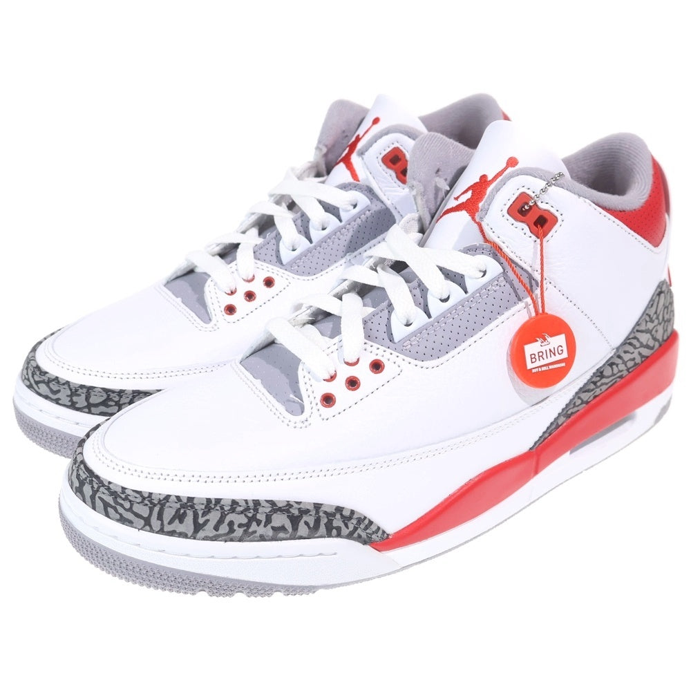 NIKE(ナイキ) AIR JORDAN 3 RETRO FIRE RED エアジョーダン 3 レトロ ファイヤーレッド ハイカットスニーカー ホワイト/レッド US10.5/28.5cm DN3707-160