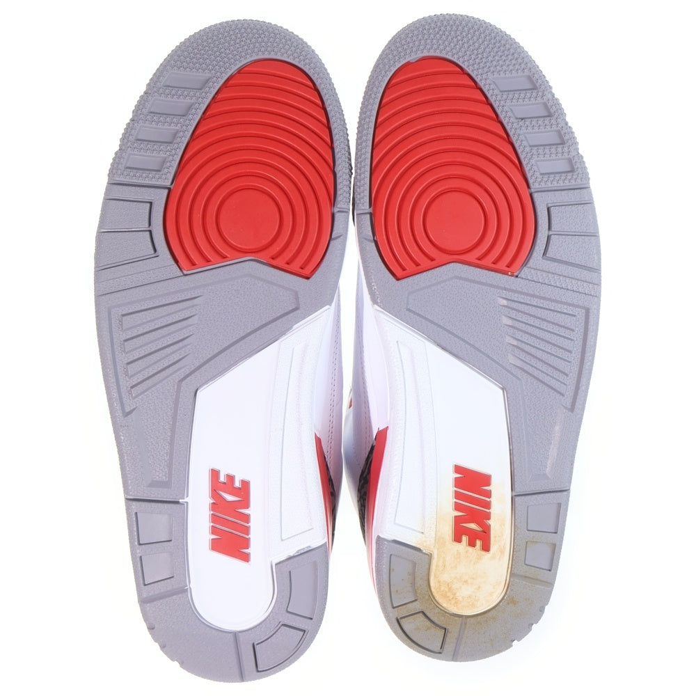 NIKE(ナイキ) AIR JORDAN 3 RETRO FIRE RED エアジョーダン 3 レトロ ファイヤーレッド ハイカットスニーカー ホワイト/レッド US10.5/28.5cm DN3707-160