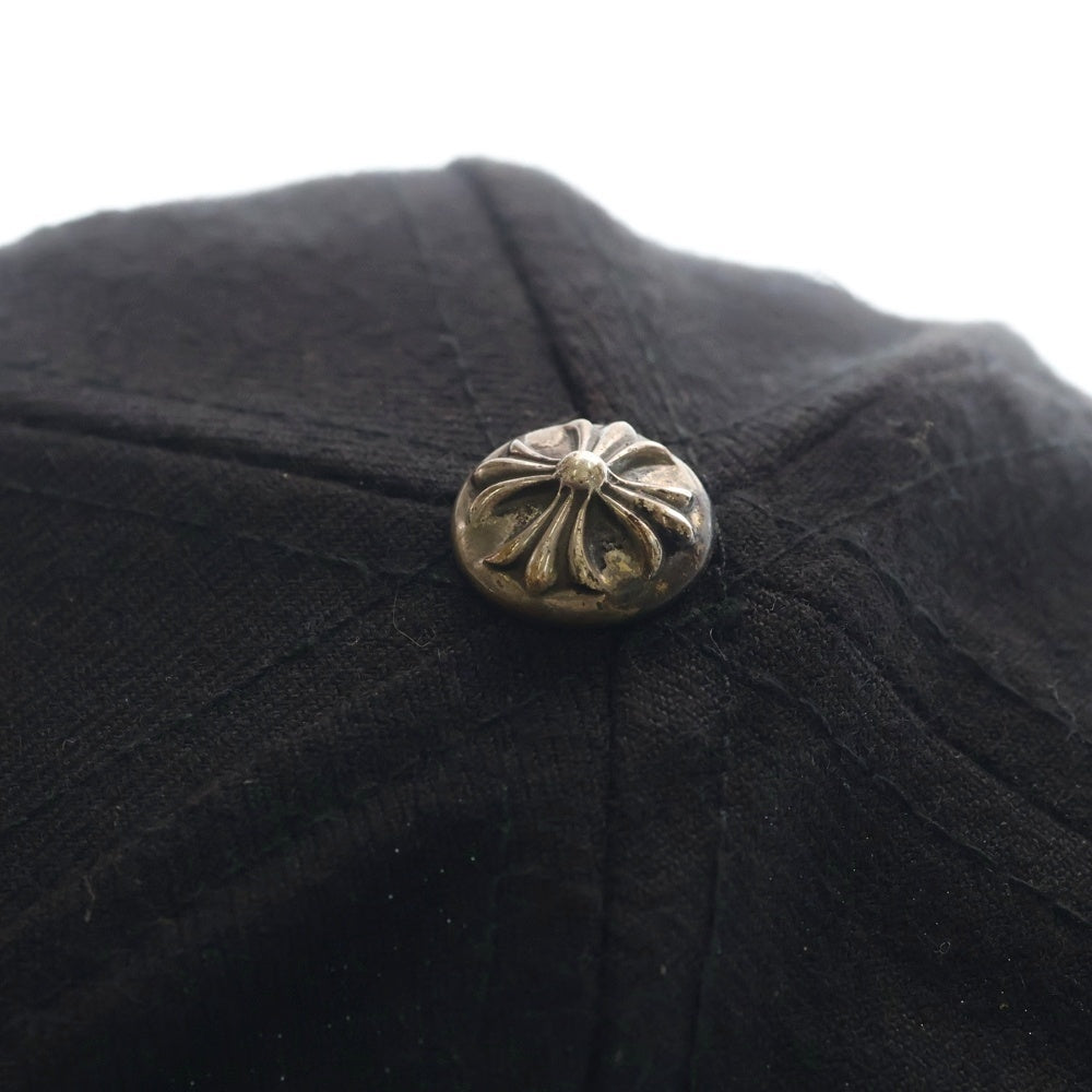CHROME HEARTS(クロムハーツ) BASEBALL TRUCKER CAP ホースシューロゴエンブロイダリー クロスボール 6パネル トラッカー ベースボールキャップ ブラック