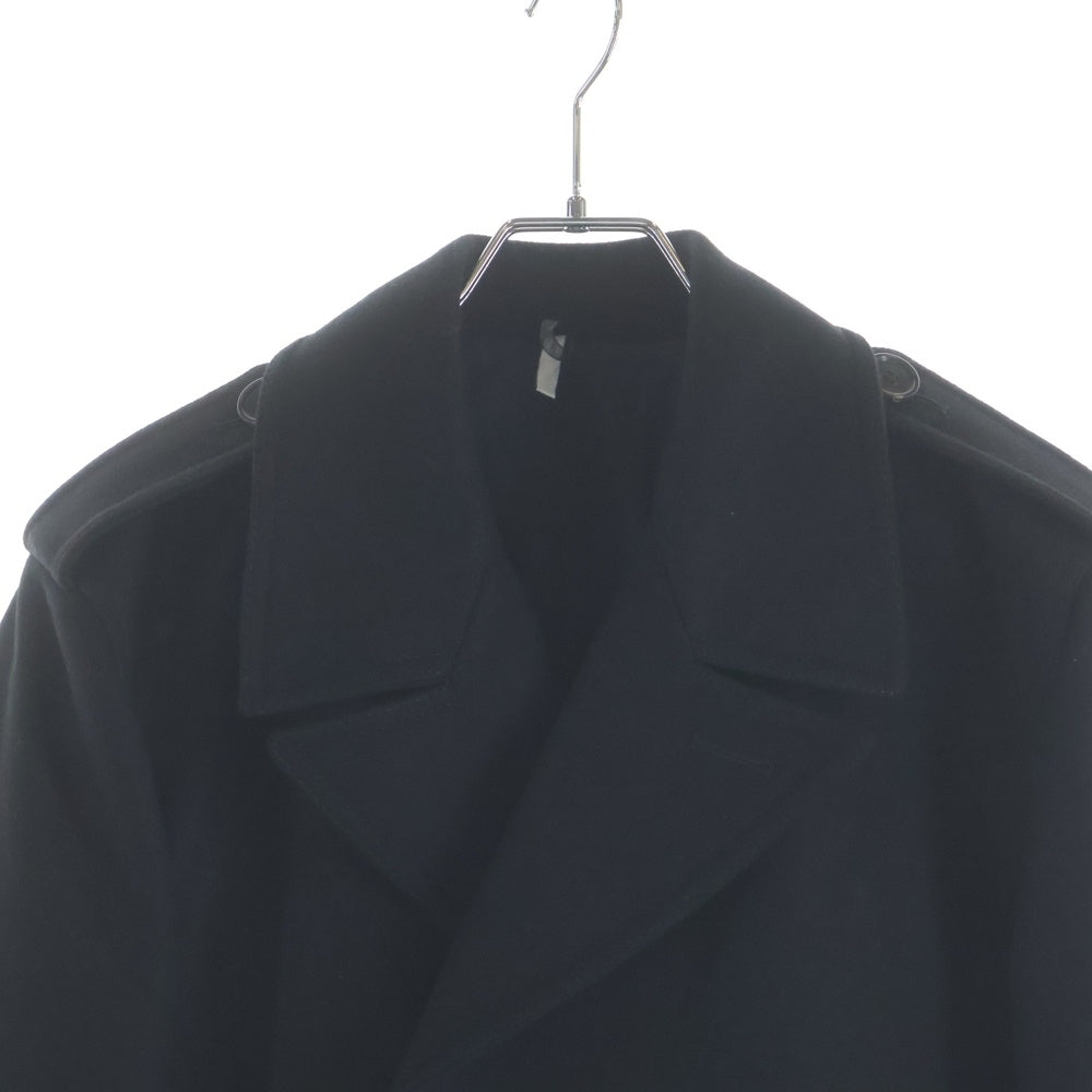 Dior HOMME(ディオールオム) ウールナイロン エポレット ダブルPコート ブラック 133C334A0315