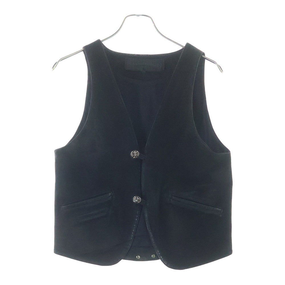 CHROME HEARTS(クロムハーツ) 2B SUEDE VEST スエードレザー クロスボールボタン ジレ ベスト ジャケット ブラック