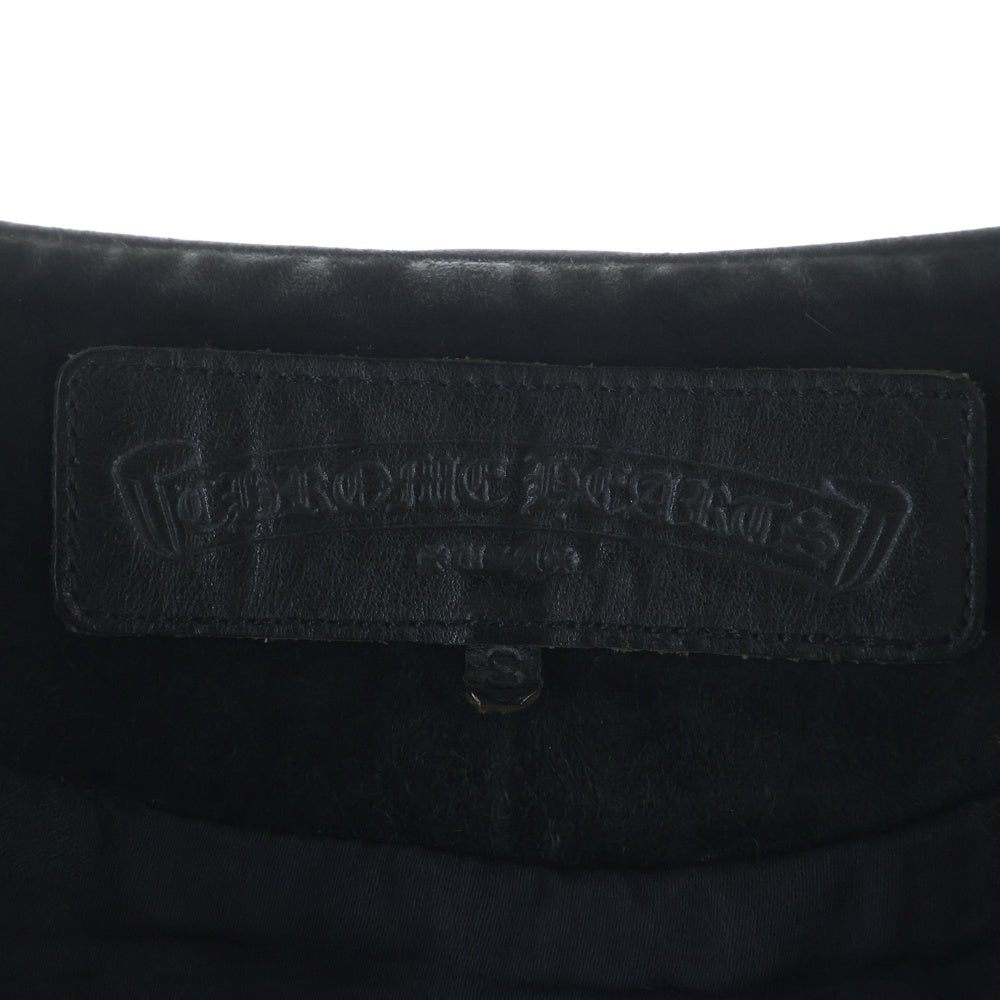 CHROME HEARTS(クロムハーツ) 2B SUEDE VEST スエードレザー クロスボールボタン ジレ ベスト ジャケット ブラック