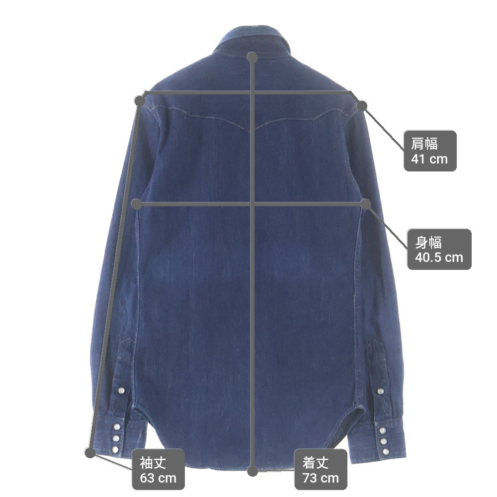 RRL(ダブルアールエル) デニム長袖ウェスタンシャツ インディゴ HS-RD-YM-0130