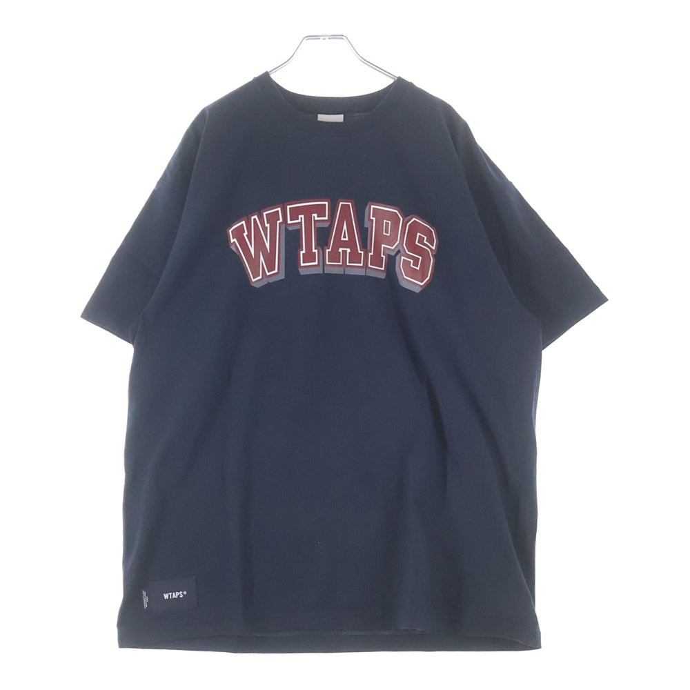 WTAPS(ダブルタップス) 25SS HG SS COTTON ロゴプリント クルーネック 半袖Tシャツ カットソー ネイビー 251ATDT-STM07S