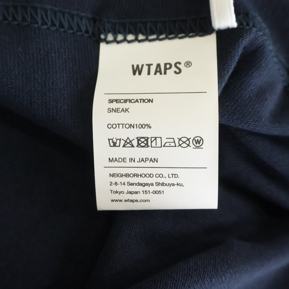 WTAPS(ダブルタップス) 25SS HG SS COTTON ロゴプリント クルーネック 半袖Tシャツ カットソー ネイビー 251ATDT-STM07S