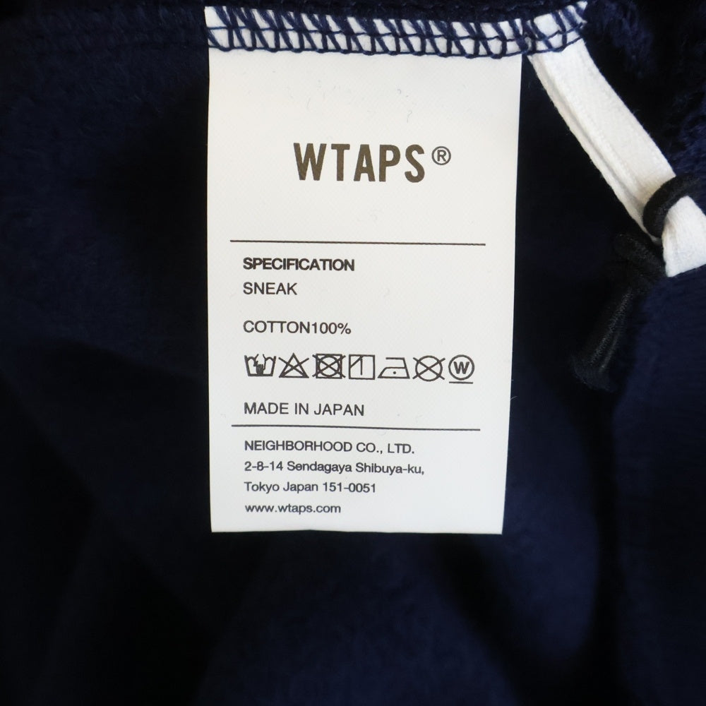 WTAPS(ダブルタップス) 25AW MON HOODY COTTON 両面プリント スウェット プルオーバーパーカー ネイビー 252ATDT-HPM03S