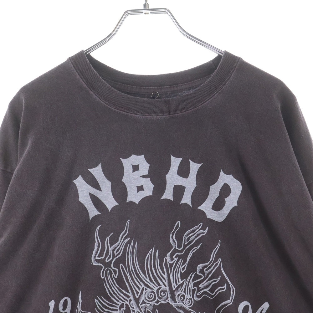 NEIGHBORHOOD(ネイバーフッド) 25AW NH . TEE LS-14 両面プリント クルーネック 長袖Tシャツ カットソー ブラウン 252PCNH-LT14