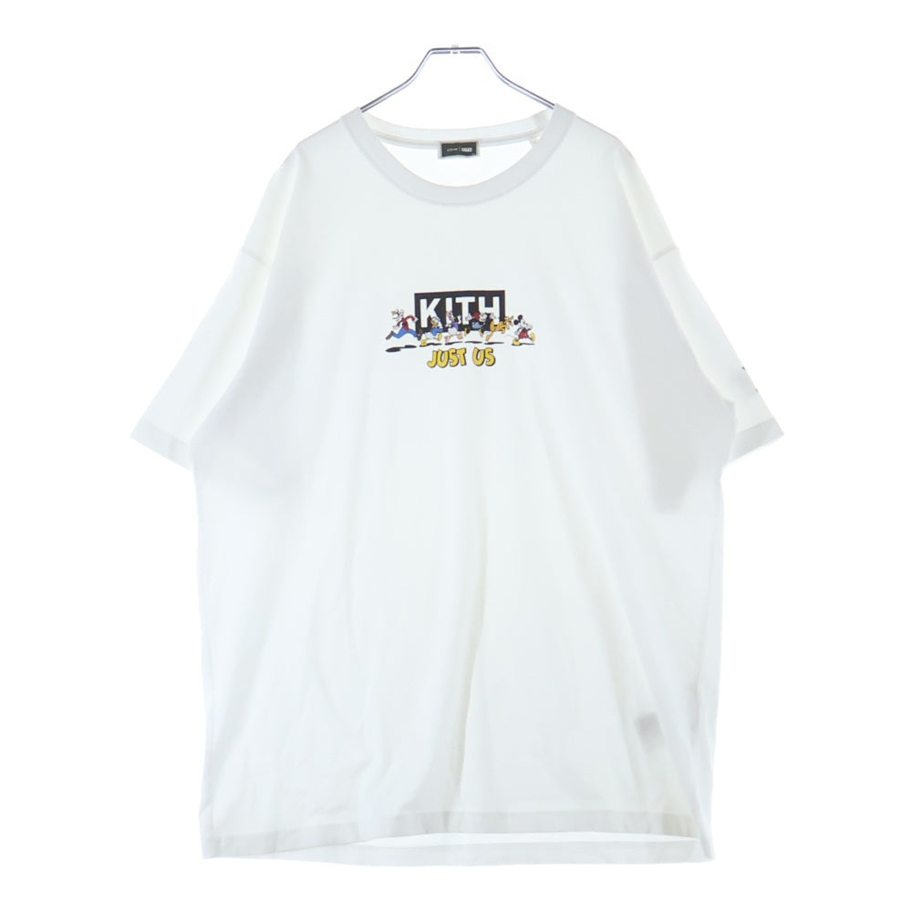 KITH(キス) ×DISNEY MICKEY&FRIENDS Family vintage tee ディズニー ミッキーアンドフレンズファミリー プリントTシャツ 半袖クルーネックカットソー ホワイト KHM031729