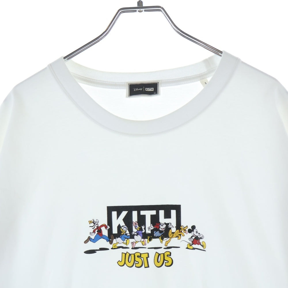 KITH(キス) ×DISNEY MICKEY&FRIENDS Family vintage tee ディズニー ミッキーアンドフレンズファミリー プリントTシャツ 半袖クルーネックカットソー ホワイト KHM031729