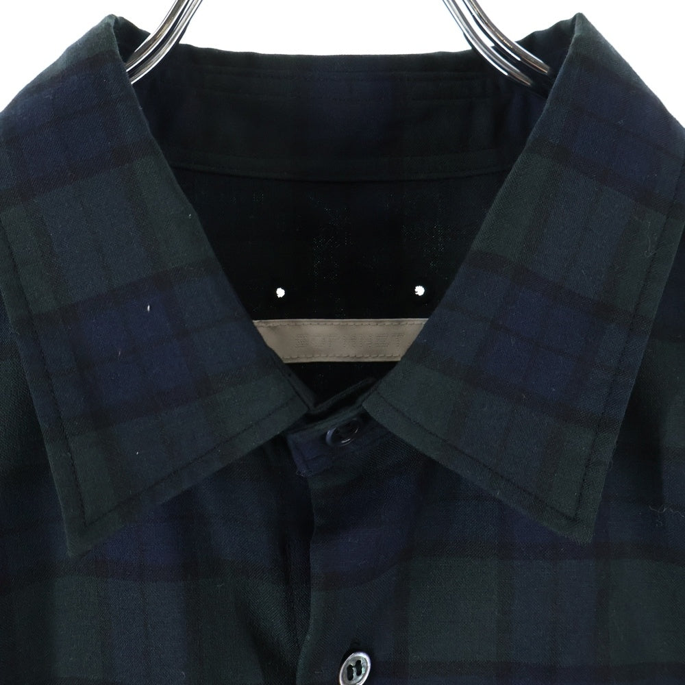 SOPHNET.(ソフネット) 26SS TROPICAL CHECK RELAX-FIT SHIRT トロピカル リラックスフィット 長袖チェックシャツ グリーン SPNT-260028