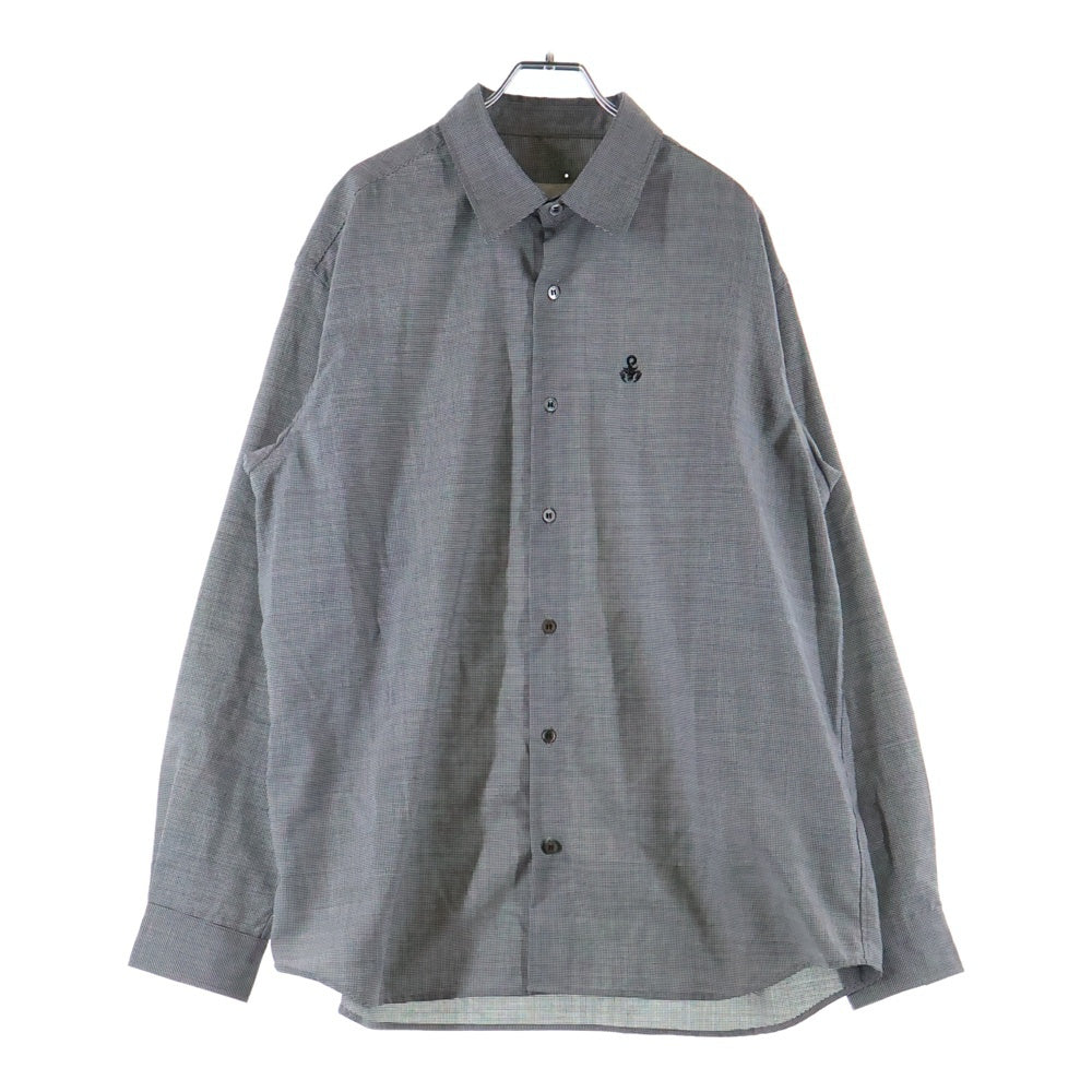 SOPHNET.(ソフネット) 26SS TROPICAL CHECK RELAX-FIT SHIRT トロピカル リラックスフィット 長袖チェックシャツ ブラック/ホワイト SPNT-260028