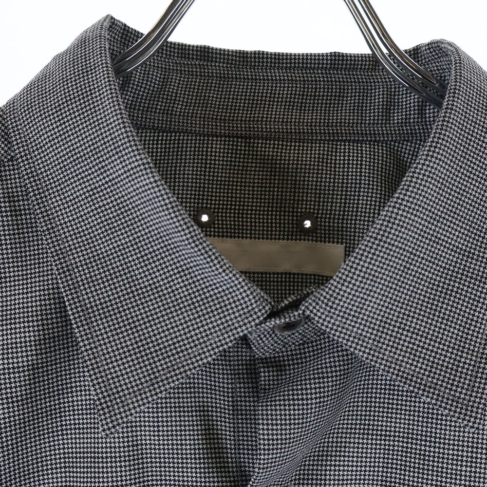 SOPHNET.(ソフネット) 26SS TROPICAL CHECK RELAX-FIT SHIRT トロピカル リラックスフィット 長袖チェックシャツ ブラック/ホワイト SPNT-260028