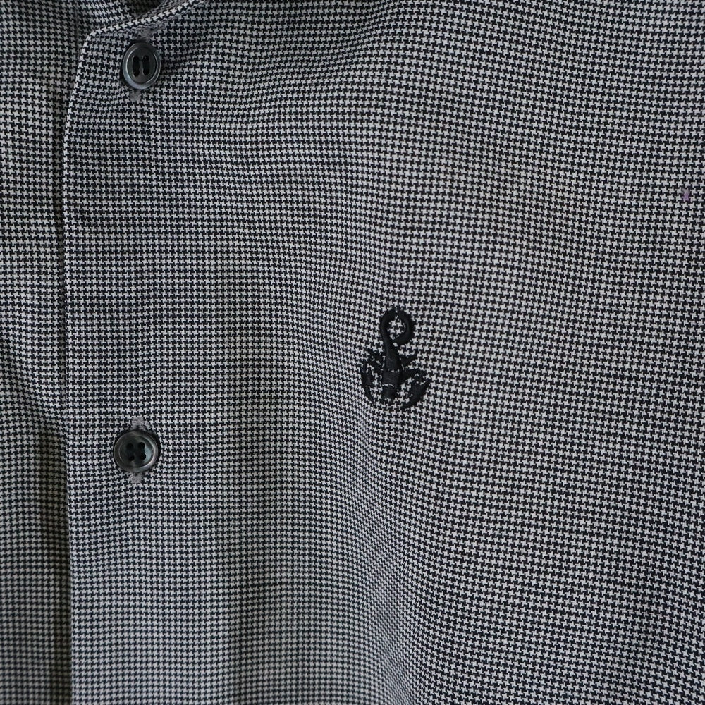 SOPHNET.(ソフネット) 26SS TROPICAL CHECK RELAX-FIT SHIRT トロピカル リラックスフィット 長袖チェックシャツ ブラック/ホワイト SPNT-260028