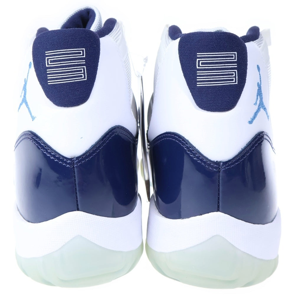 NIKE(ナイキ) AIR JORDAN 11 RETRO UNC WIN LIKE 82 エアジョーダン11 レトロ UNCウィンライク82 ハイカットスニーカー ホワイト/ネイビー US12/30cm 378037-123